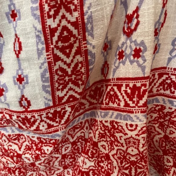 Saylor Red, White and Blue Boho Romper with Red Tassels in Size Small - Picture 8 of 9